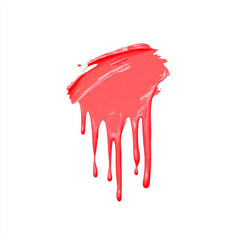 Wall Mural - illustration of dripping red paint on a white background