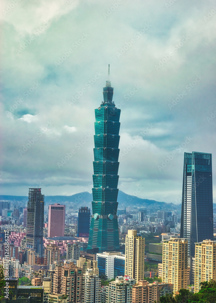 Taipei, Taiwan - December 10 ,2024: Taipei 101 is a skyscraper located ...