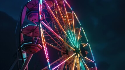 Ferris wheel with multicolored