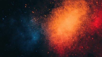 Wall Mural - Noise texture grainy background, orange blue red black abstract glowing color gradient shape, dark retro banner poster header backdrop design