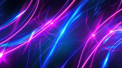 Wall Mural - Abstract background with neon glowing lines on neon colors. Vector illustration of futuristic technology or digital abstract design