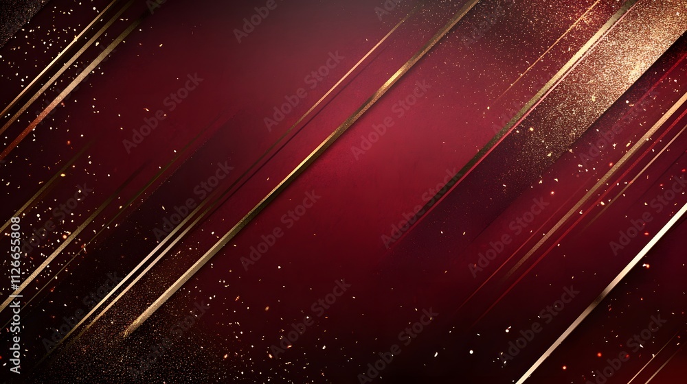 Abstract Red Gold Background With Diagonal Lines Stock Illustration ...