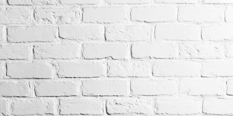 Wall Mural - White brick wall serves as an ideal background, creating a stylish and modern atmosphere. This white brick wall enhances any design project with its unique texture and color.