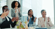 © peopleimages.com - Business people, happy group and applause at meeting for celebration, support and cheers in office. Training conference, audience and clapping hands at workshop, seminar and success at presentation