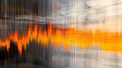 Poster - Dynamic sound wave visualization digital art abstract environment modern design conceptual viewpoint trend analysis