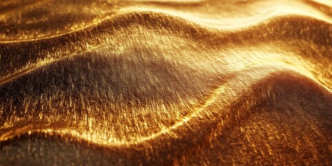 Leinwandbilder - Abstract background featuring a textured wave pattern in rough gold, creating a captivating visual that highlights the uniqueness of abstract backgrounds with gold textures.