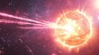 © pete99 - Fiery stellar explosion with energy beams erupting from a star in space.