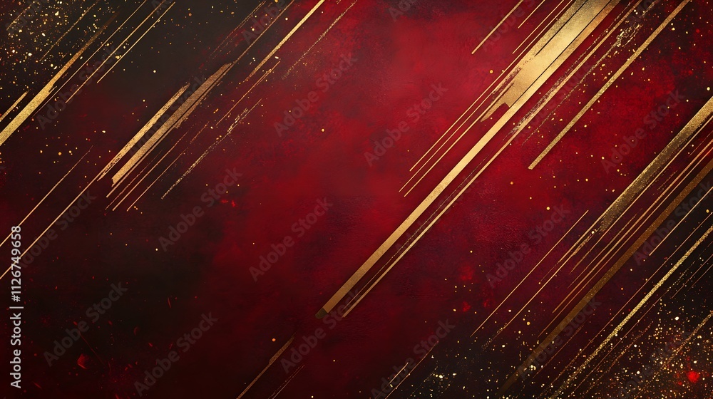 Abstract Red And Gold Background With Diagonal Lines Stock Illustration ...