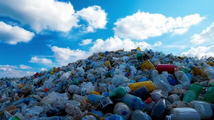 Wall Mural - plastic waste on the sandy beach. garbage pollutes the beaches and scares away tourists. plastic was
