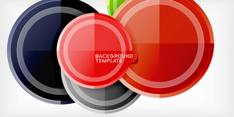 Fototapete - Minimal geometric abstract background. Circle triangle design