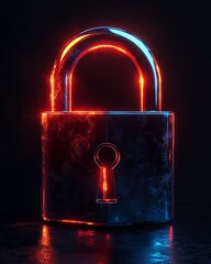 Leinwandbilder - Lock on dark background