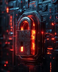 Leinwandbilder - Lock on dark background