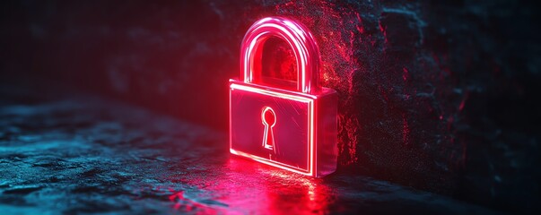 Poster - Lock on dark background