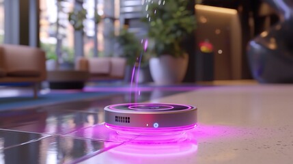 Wall Mural - sleek and advanced motion detector device with futuristic holographic display showcasing real time m