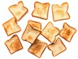 © vefimov - Close up of toasted bread with a variety of shapes and sizes. The bread is toasted and has a crispy texture