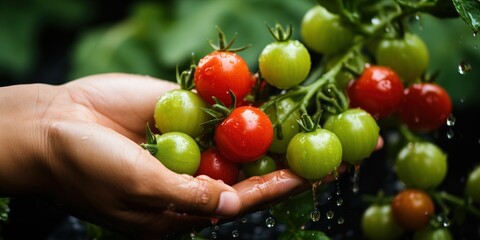 Canvas Print - tomatoes in hand