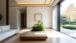 © pkproject - Minimalist Modern Home with Indoor Flower Garden and Sleek Furniture Creates Peaceful Ambiance