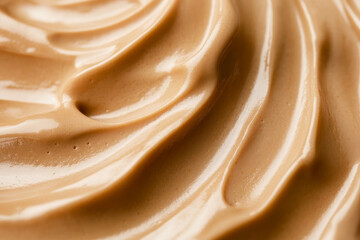 Wall Mural - A smooth mocha mousse background with ripples of coffee-colored waves and light caramel tones.