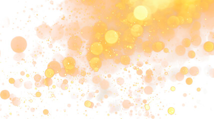 abstract yellow light bokeh effect overlay isolated on white or transparent png