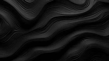 Abstract Black Wavy Lines Pattern Background