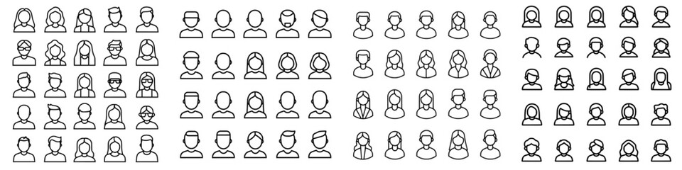 Fototapete - Users associated icons: sleek, contemporary icon set in black and white.