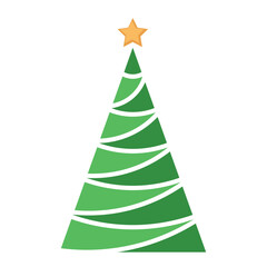 Canvas Print - christmas tree silhouette symbol icon shape, color vector illustration of one stylized decorated chr
