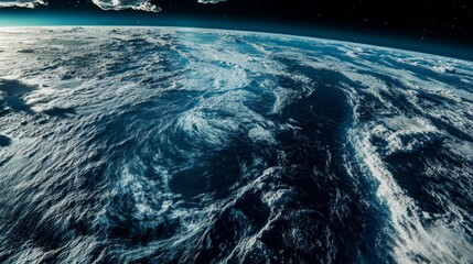 Canvas Print - Ultra detailed, photorealistic depiction of Earth from space