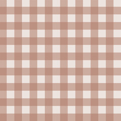 Wall Mural - Gingham seamless pattern.Checkered tartan plaid repeat pattern in brown.Geometric vector illustration background wallpaper.