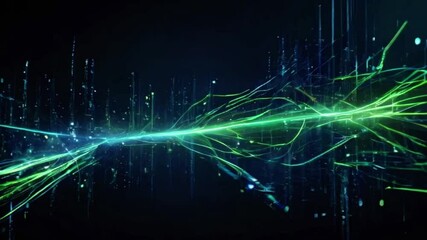 Digital technology banner green blue background concept, cyber technology circuit, abstract tech, innovation future data, 4k High-Quality Wallpaper Background Animation Video
