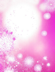 Wall Mural - christmas background with snowflakes - abstract dark pink watercolor background - Generative AI