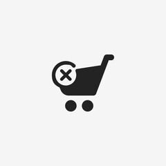 Sticker - Cart with Denial Symbol Icon
