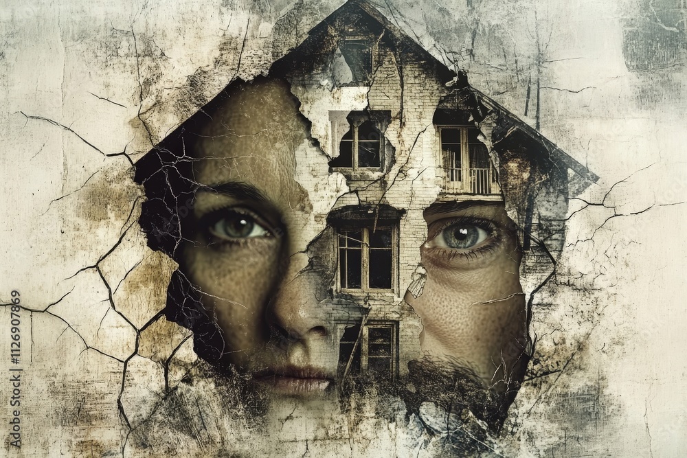 An artistic portrayal of a marriage torn by infidelity, capturing the ...