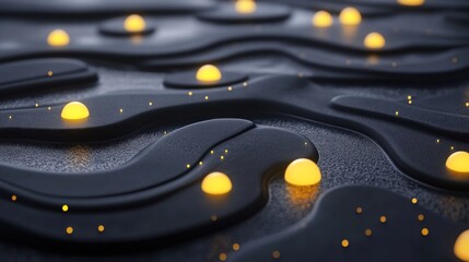 Wall Mural - abstract design with glowing orbs on a textured surface, creating a serene atmosphere.