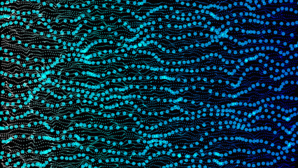 Abstract dynamic wave of particles. Network of bright points or dots. Data technology background. Abstract digital background.
