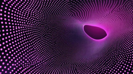 Wall Mural - abstract design featuring a purple vortex with dotted patterns and a central shape.
