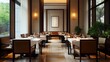 © pkproject - Elegant Business Lunch Restaurant with Warm Ambiance and Modern Design