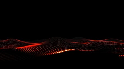 Wall Mural - abstract visualization of flowing red waves against a black background, suggesting movement.