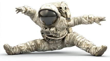 Wall Mural - an astronaut in a dynamic pose, showcasing space exploration and adventure.