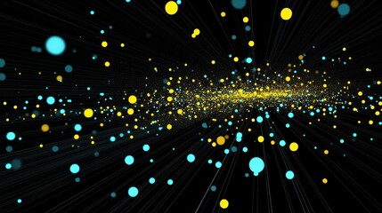 Wall Mural - abstract visualization of particles in motion, representing energy and dynamics in space.