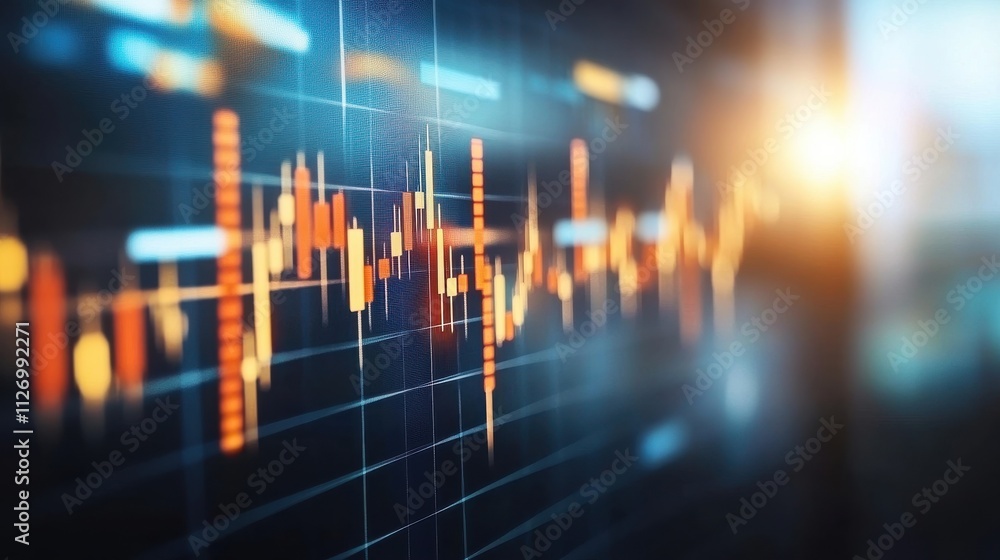 Dynamic Stock Market Graph with Fluctuating Trend Lines and Colorful ...