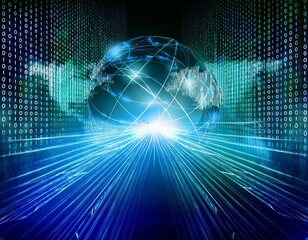 internet and binary abstract background