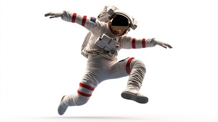 Wall Mural - an astronaut in a dynamic pose, showcasing space exploration and adventure.