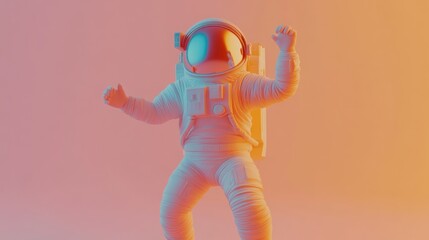 Wall Mural - a stylized astronaut figure in a vibrant gradient background, showcasing space exploration themes.