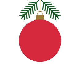 Wall Mural - christmas ball ornament hanging fron christmas tree. holiday design element. vector illustration.
