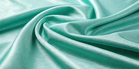 Poster - Abstract Draped Fabric in Mint Green Hues, Showcasing the Soft Texture and Luxurious Flow of the Material