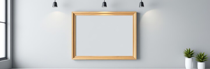 Wall Mural - a realistic hanging poster mockup displayed in a modern studio setting, creative, art, visual