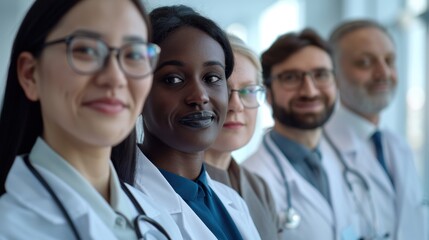 Wall Mural - Healthcare teamwork and joyful moments captured in a selfie, showcasing diverse medical professionals enjoying their time together in a hospital setting