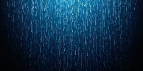 Wall Mural - abstract blue lines descending on dark background, representing digital rain or data stream