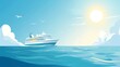 © Zoro - Cruise ship sailing on a calm ocean under a bright sun.