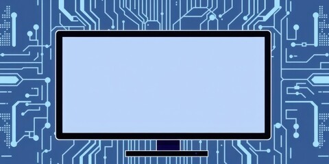 Wall Mural - Computer screen displaying abstract digital pattern in vector illustration, technology, internet
